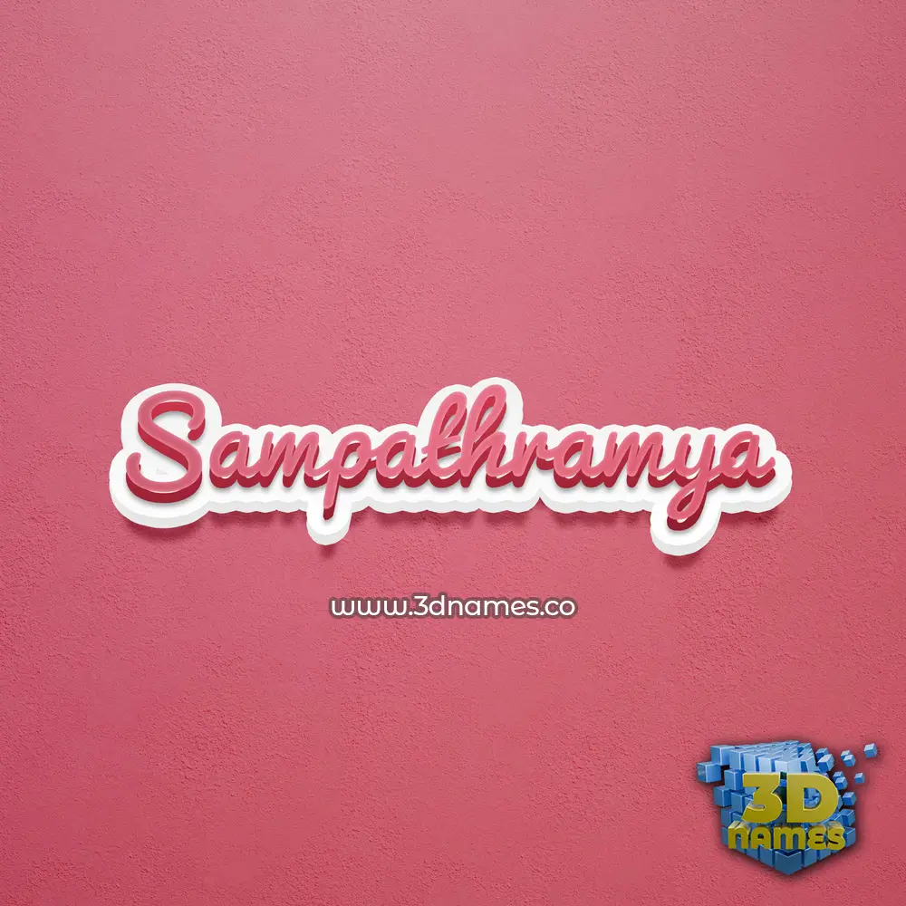 sampathramya in Red Scribble style - 3D name wallpaper