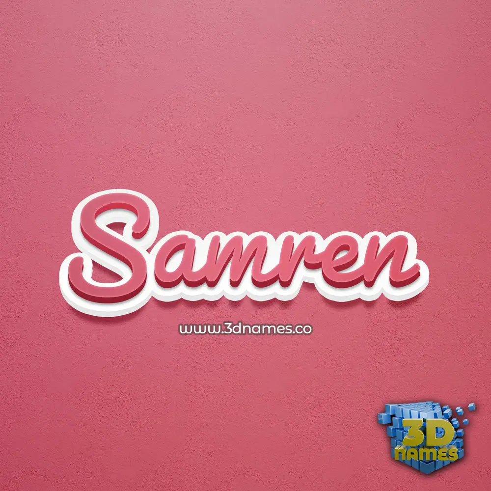 samren in Red Scribble style - 3D name wallpaper
