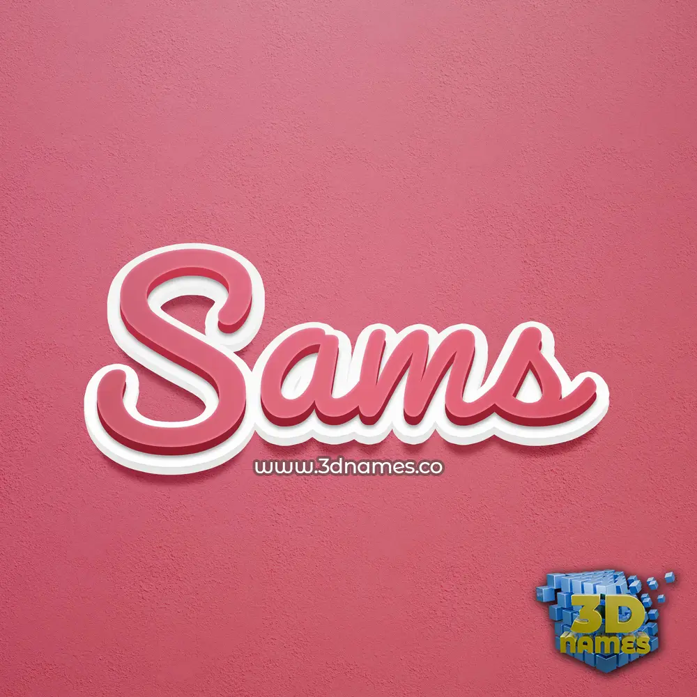 sams in Red Scribble style - 3D name wallpaper sams in Red Scribble style - 3D name wallpaper