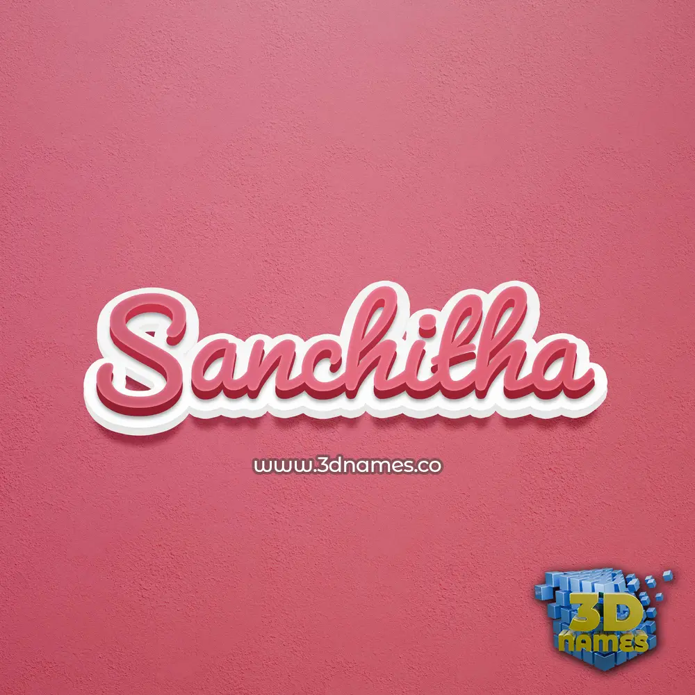 sanchitha in Red Scribble style - 3D name wallpaper