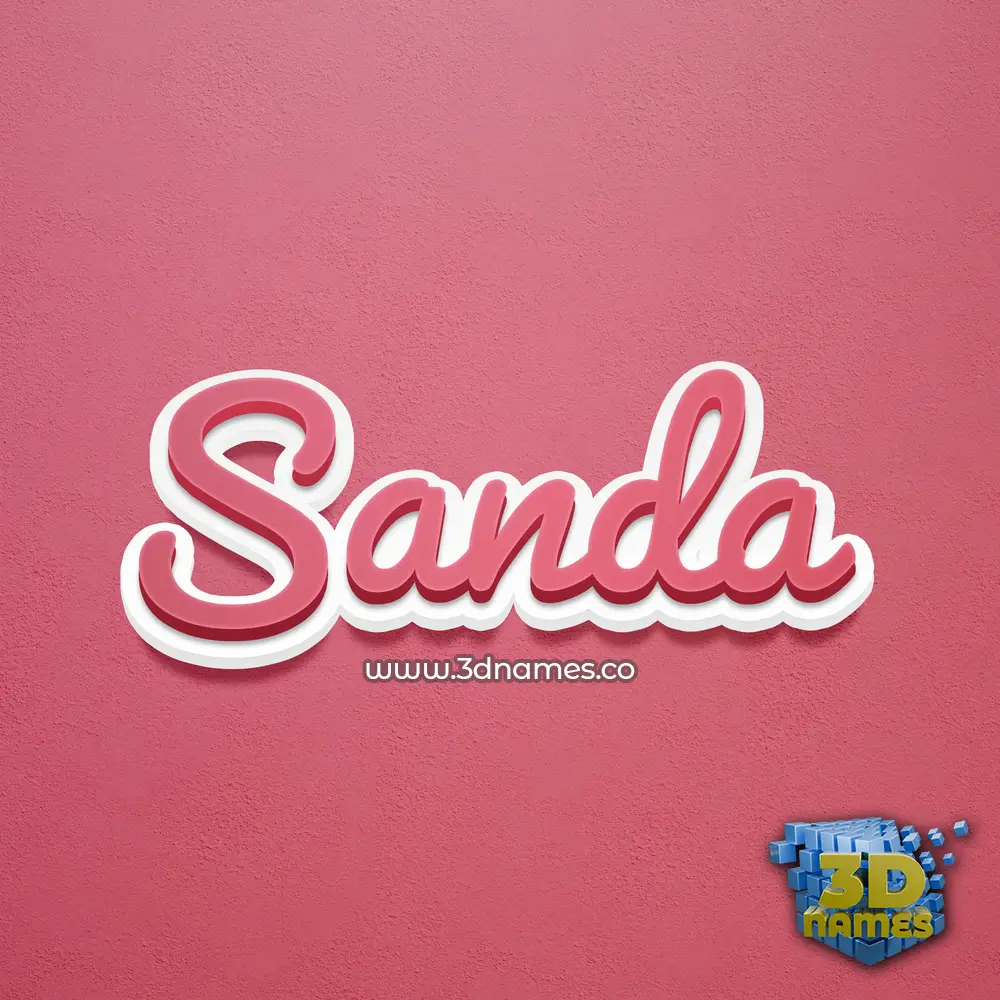 sanda in Red Scribble style - 3D name wallpaper