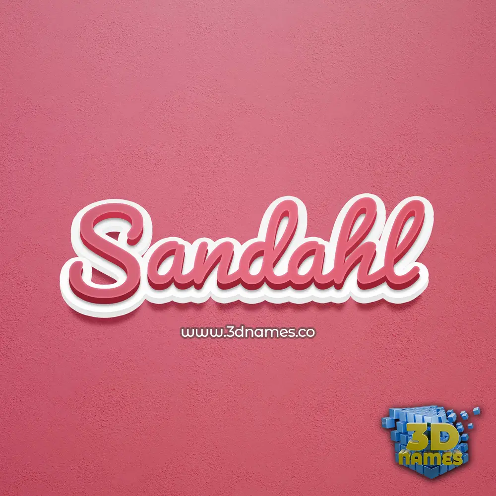 sandahl in Red Scribble style - 3D name wallpaper