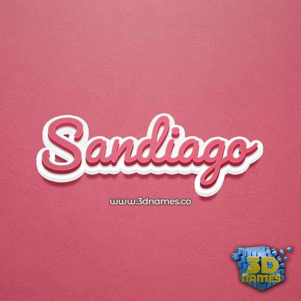 sandiago in Red Scribble style - 3D name wallpaper