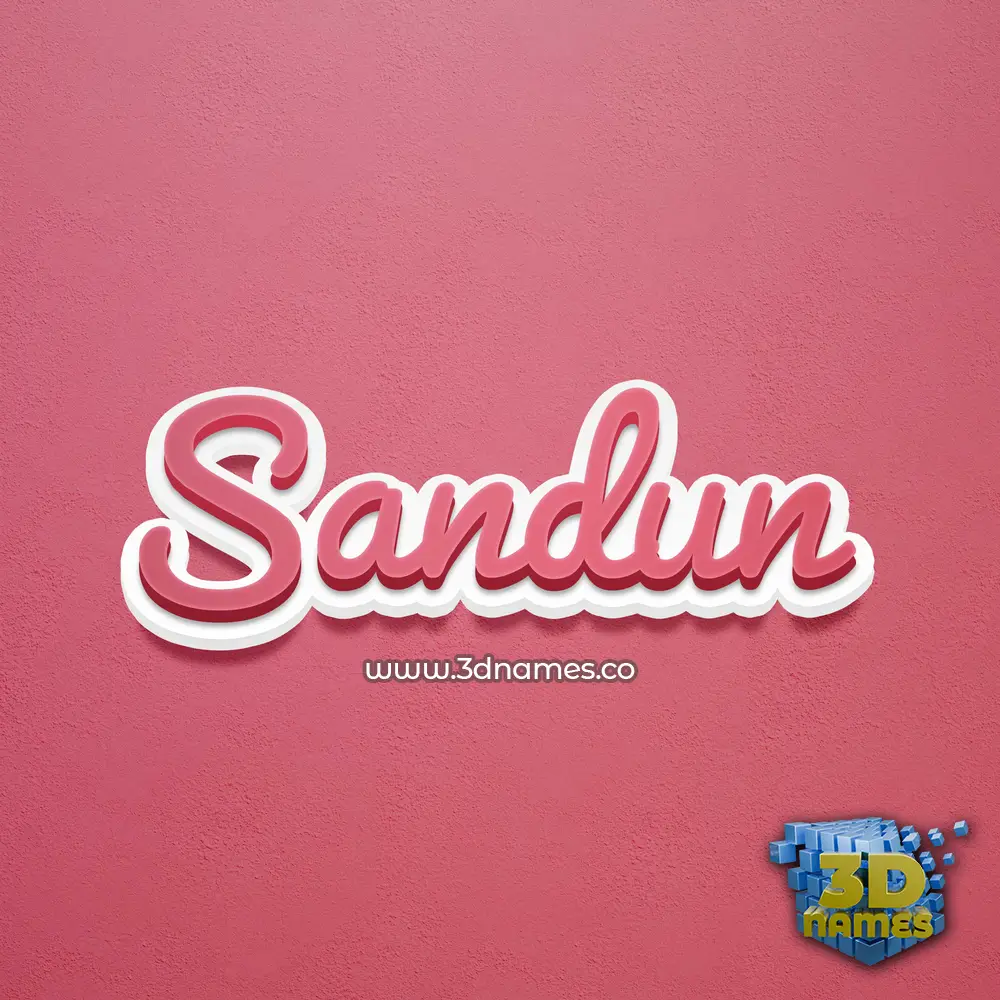 sandun in Red Scribble style - 3D name wallpaper