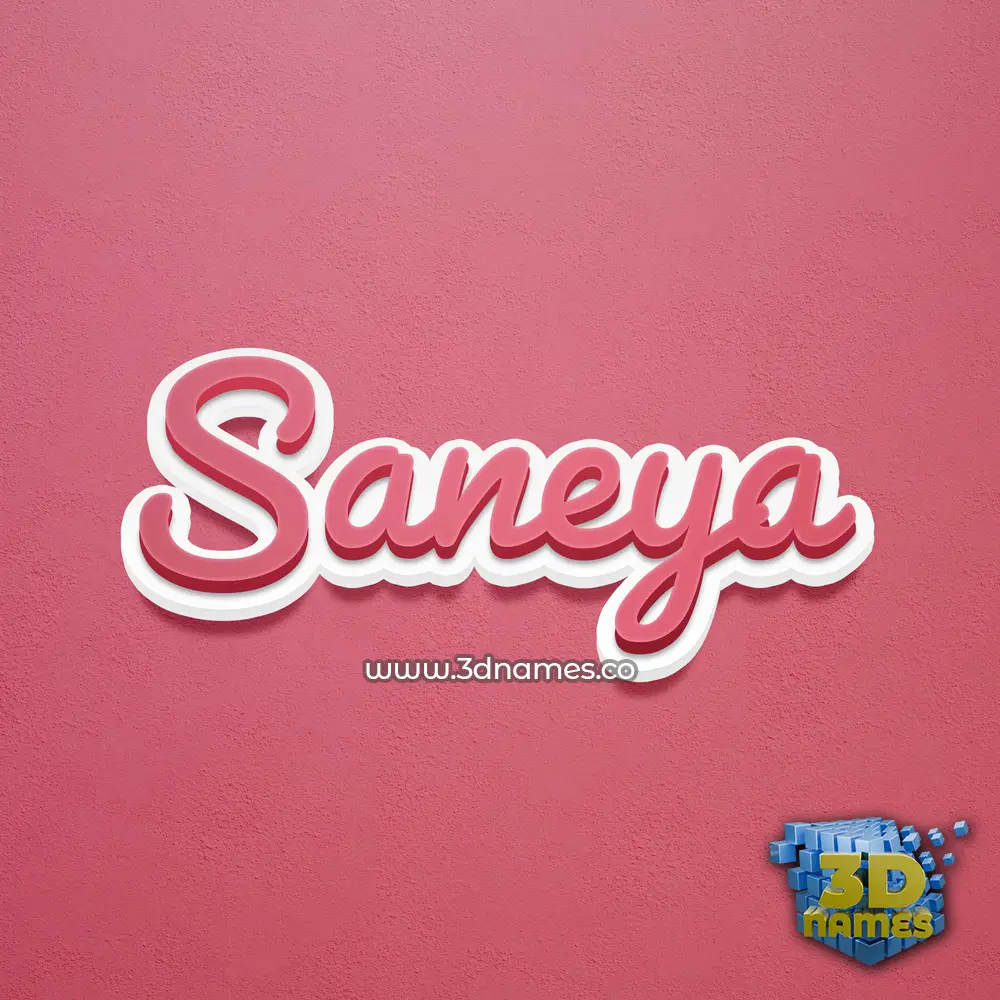 saneya in Red Scribble style - 3D name wallpaper