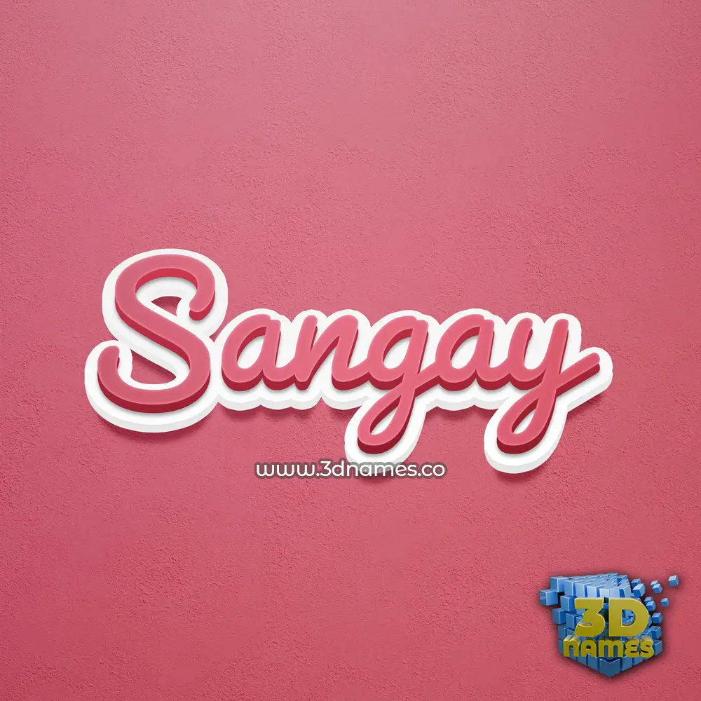 sangay in Red Scribble style - 3D name wallpaper