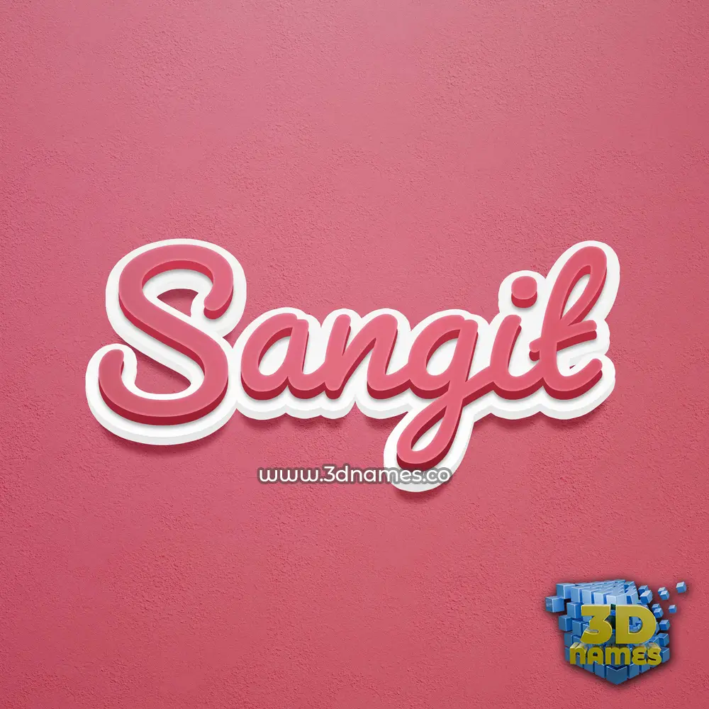 sangit in Red Scribble style - 3D name wallpaper