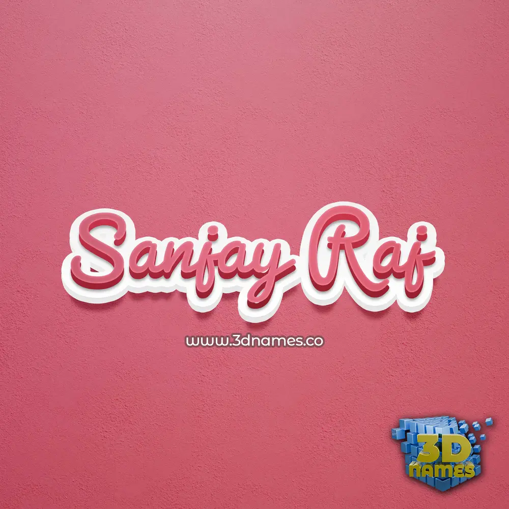 sanjay raj in Red Scribble style - 3D name wallpaper