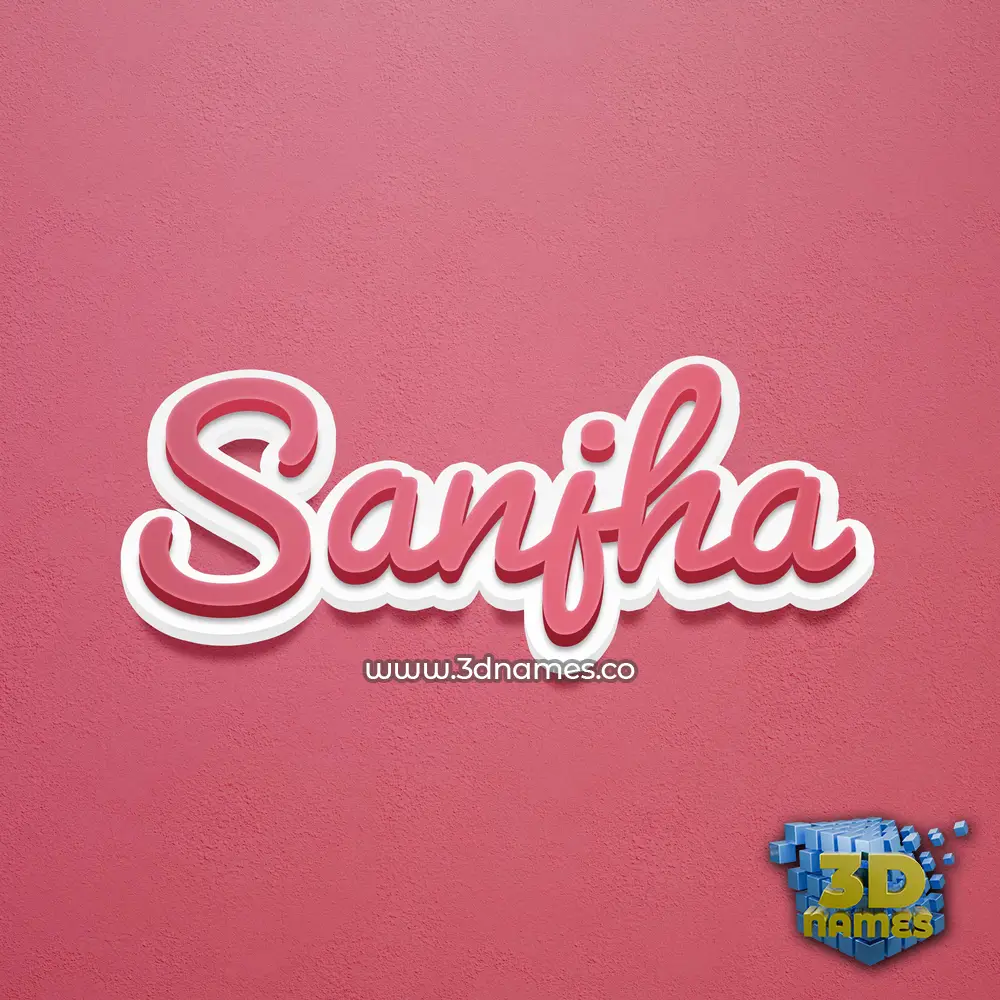 sanjha in Red Scribble style - 3D name wallpaper
