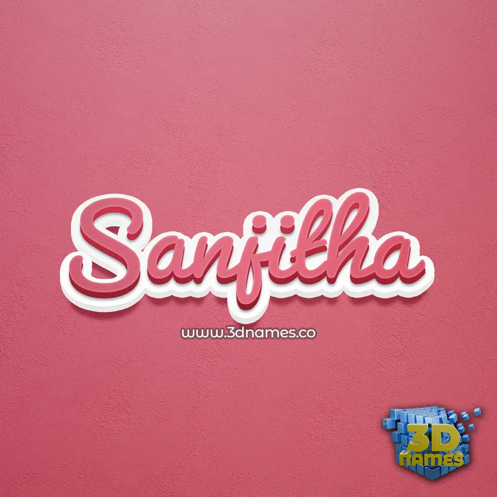 sanjitha in Red Scribble style - 3D name wallpaper