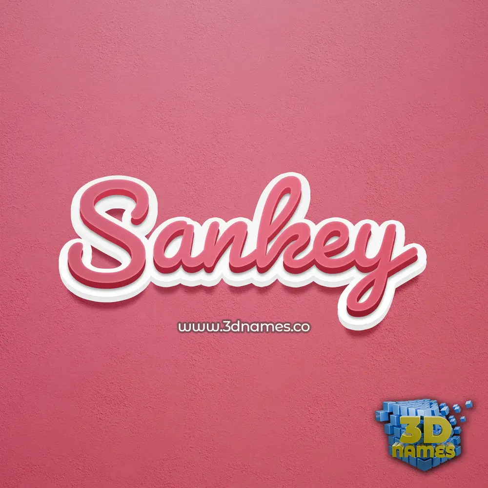 sankey in Red Scribble style - 3D name wallpaper