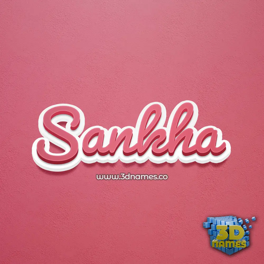 sankha in Red Scribble style - 3D name wallpaper