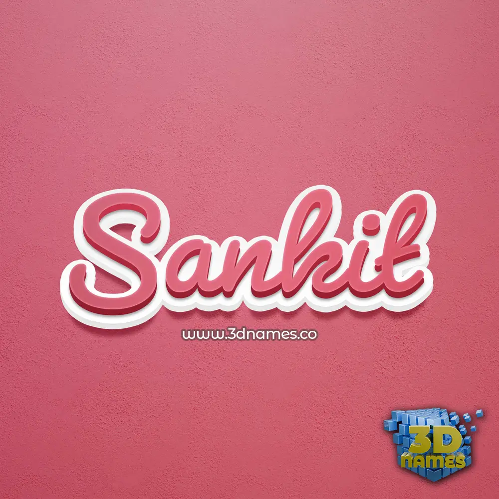 sankit in Red Scribble style - 3D name wallpaper