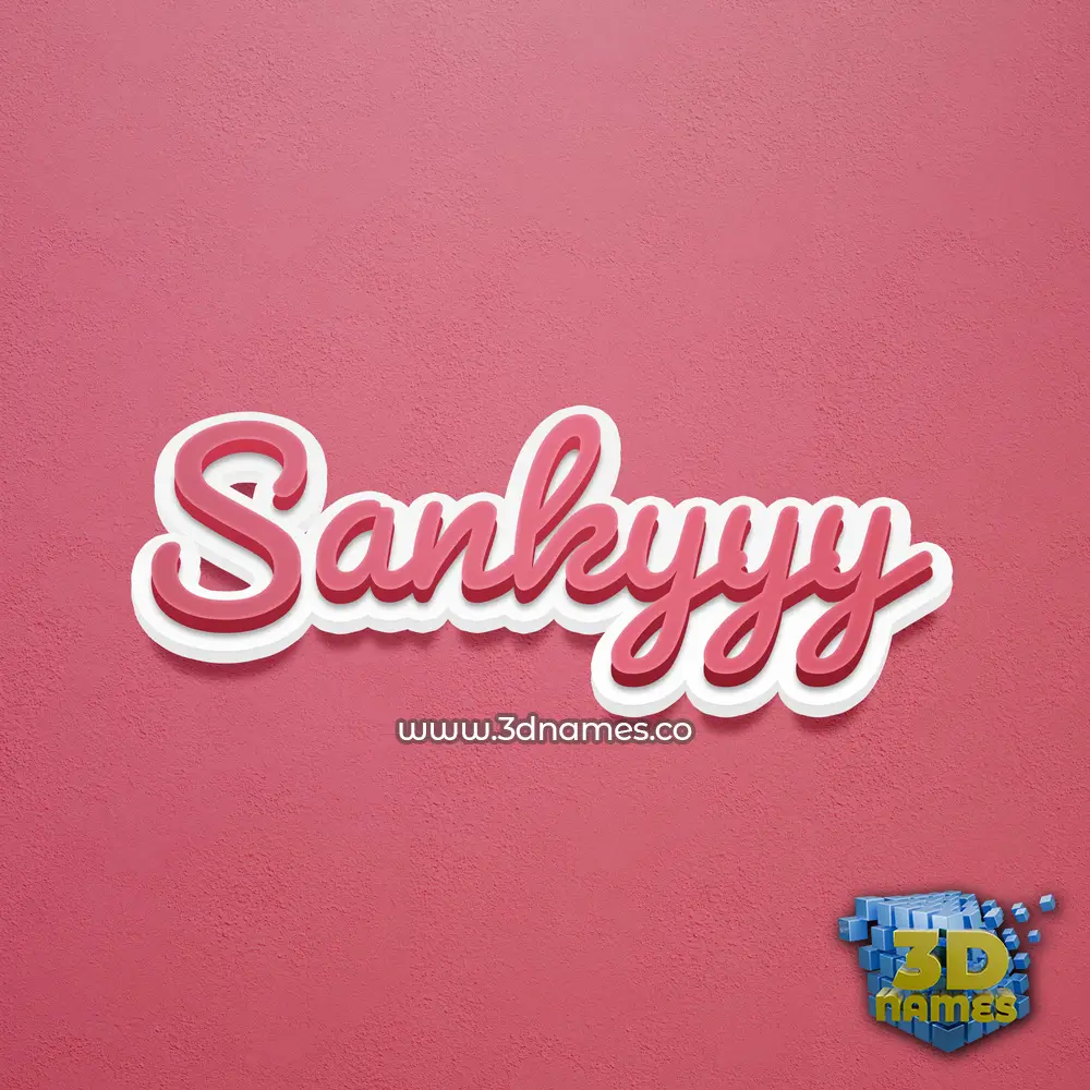 sankyyy in Red Scribble style - 3D name wallpaper