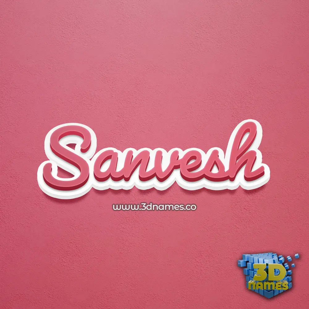 sanvesh in Red Scribble style - 3D name wallpaper