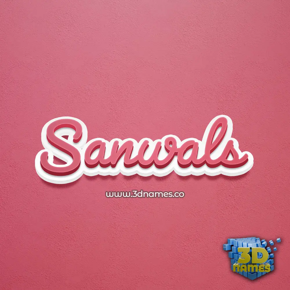 sanwals in Red Scribble style - 3D name wallpaper