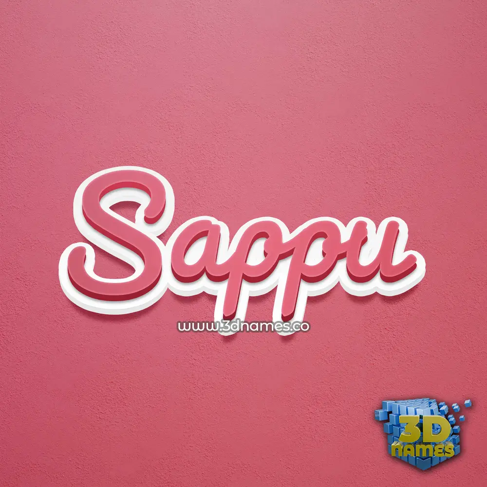 sappu in Red Scribble style - 3D name wallpaper