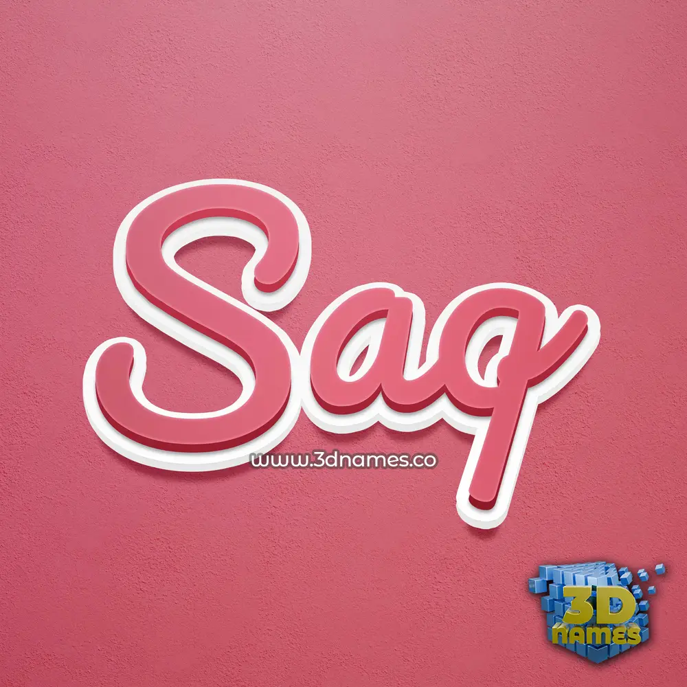 saq in Red Scribble style - 3D name wallpaper