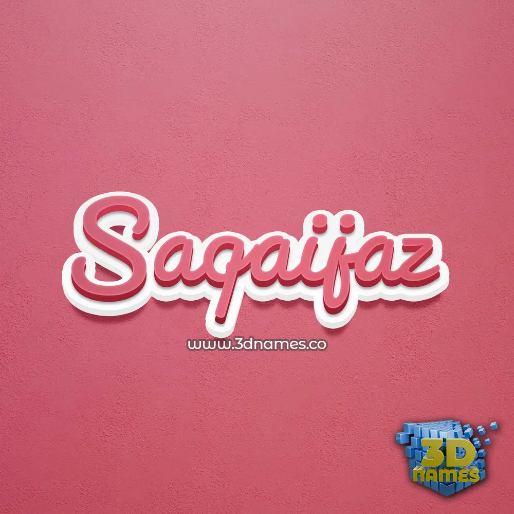 saqaijaz in Red Scribble style - 3D name wallpaper