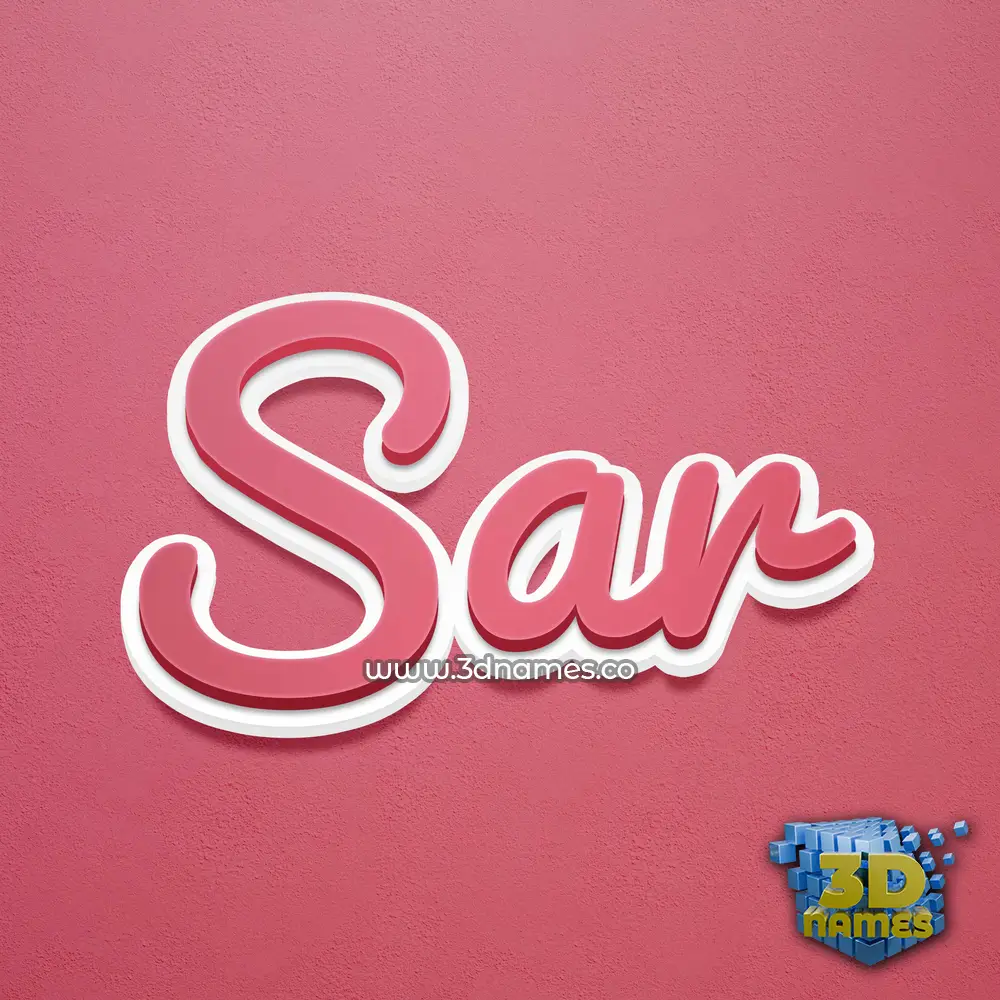 sar in Red Scribble style - 3D name wallpaper