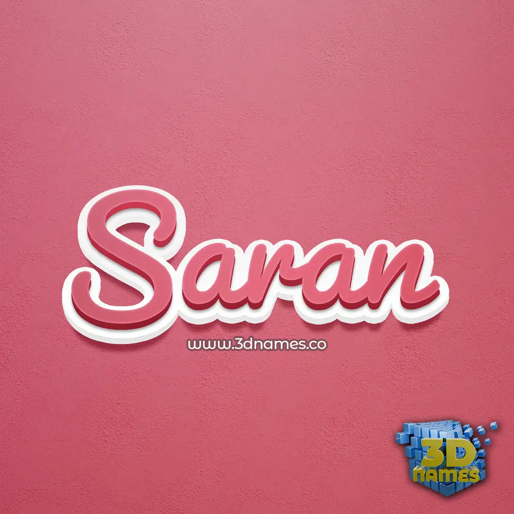 saran in Red Scribble style - 3D name wallpaper