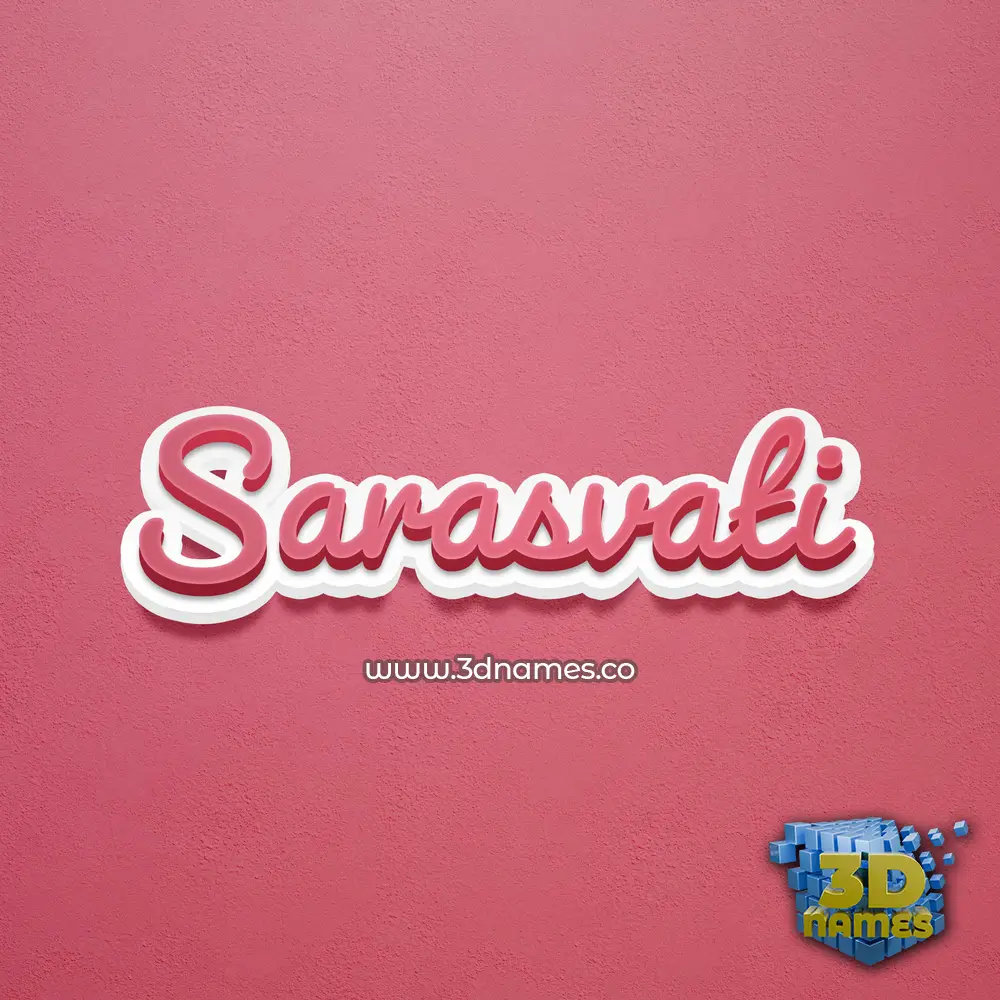 sarasvati in Red Scribble style - 3D name wallpaper