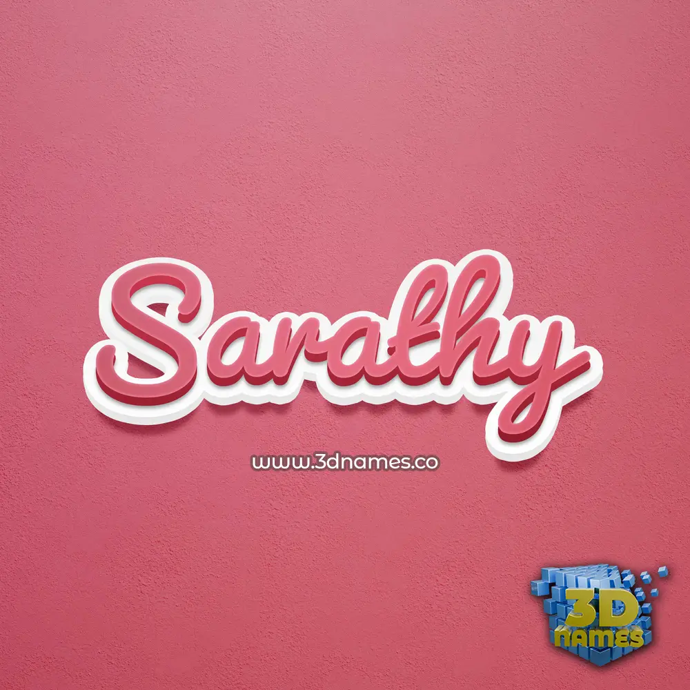 sarathy in Red Scribble style - 3D name wallpaper