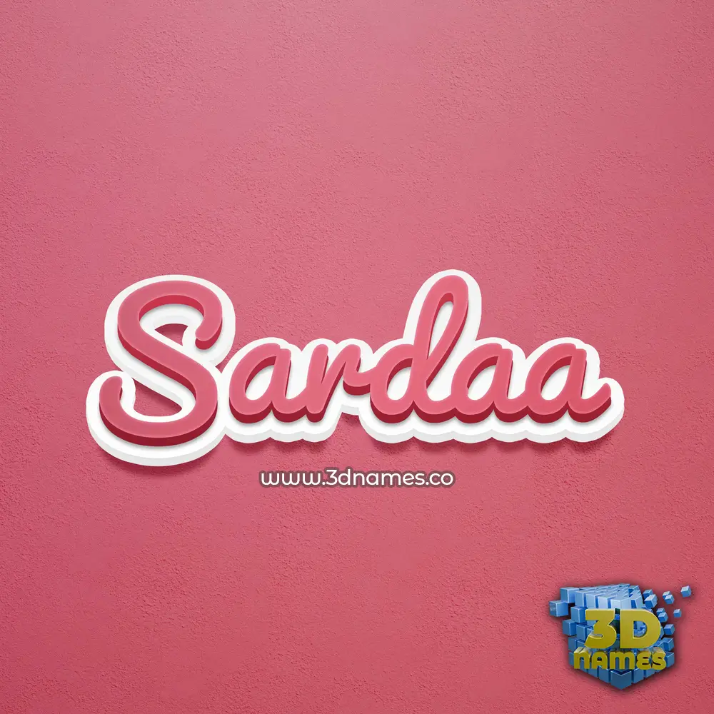 sardaa in Red Scribble style - 3D name wallpaper