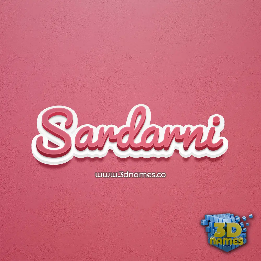 sardarni in Red Scribble style - 3D name wallpaper