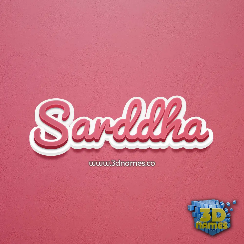 sarddha in Red Scribble style - 3D name wallpaper
