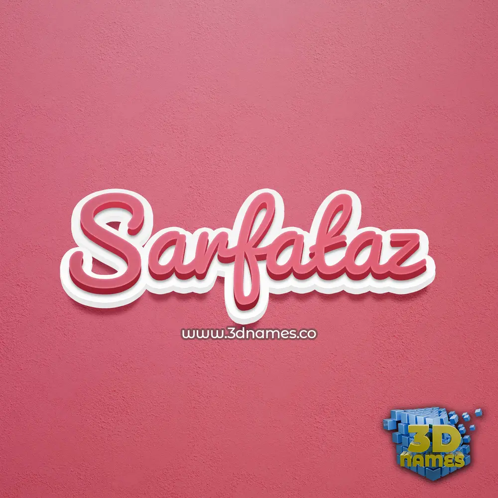 sarfataz in Red Scribble style - 3D name wallpaper