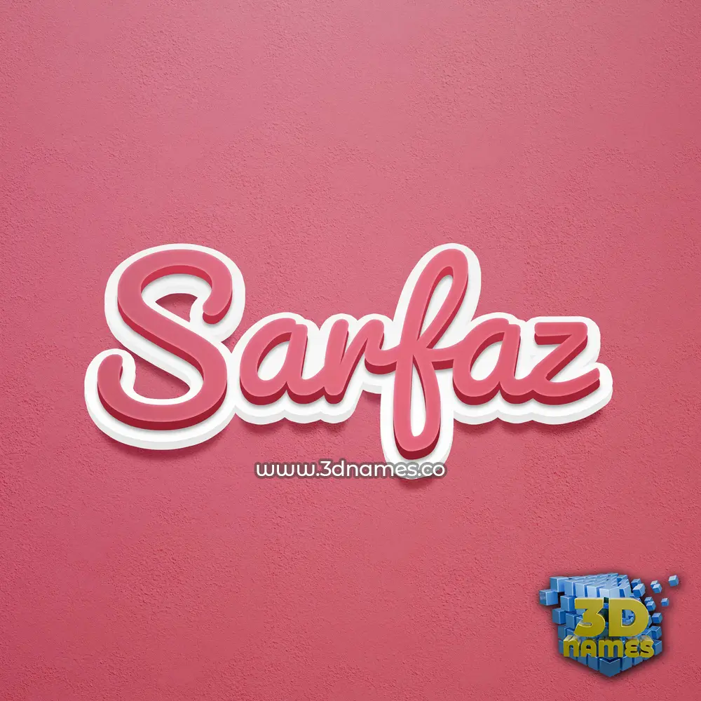 sarfaz in Red Scribble style - 3D name wallpaper