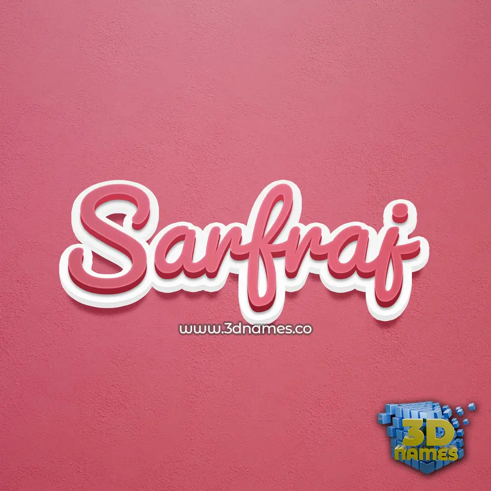sarfraj in Red Scribble style - 3D name wallpaper