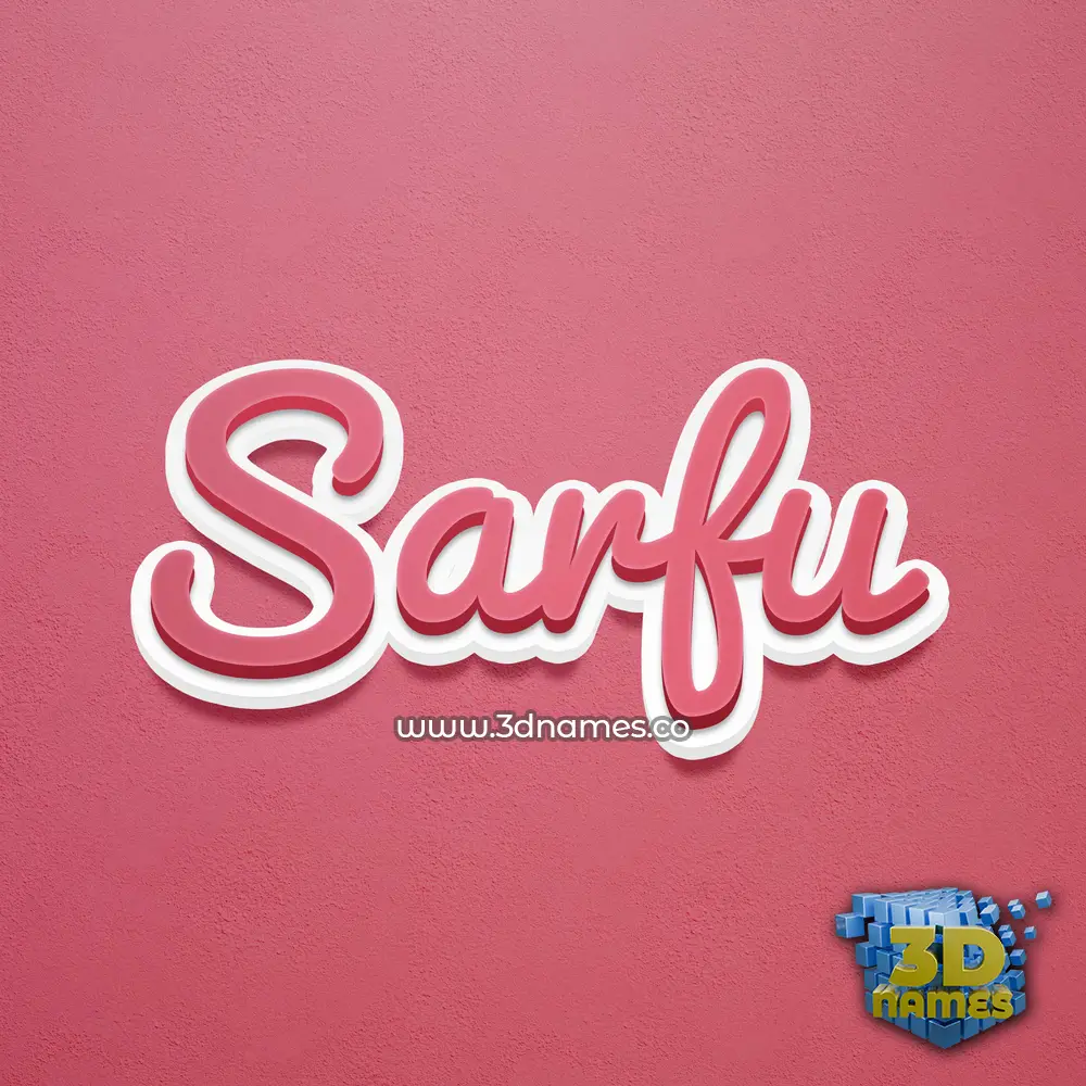 sarfu in Red Scribble style - 3D name wallpaper