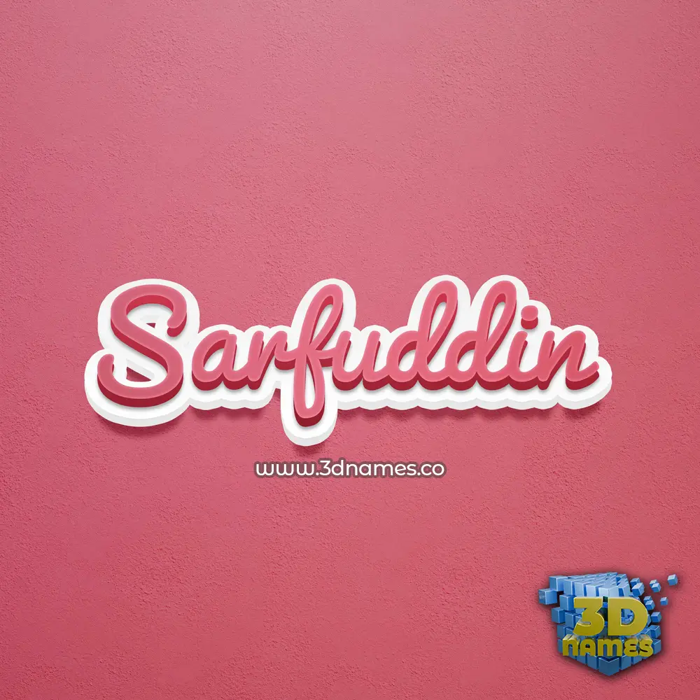 sarfuddin in Red Scribble style - 3D name wallpaper