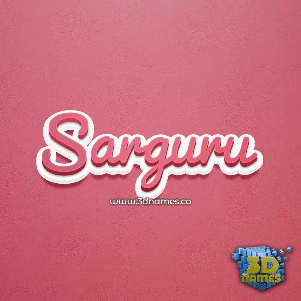 sarguru in Red Scribble style - 3D name wallpaper