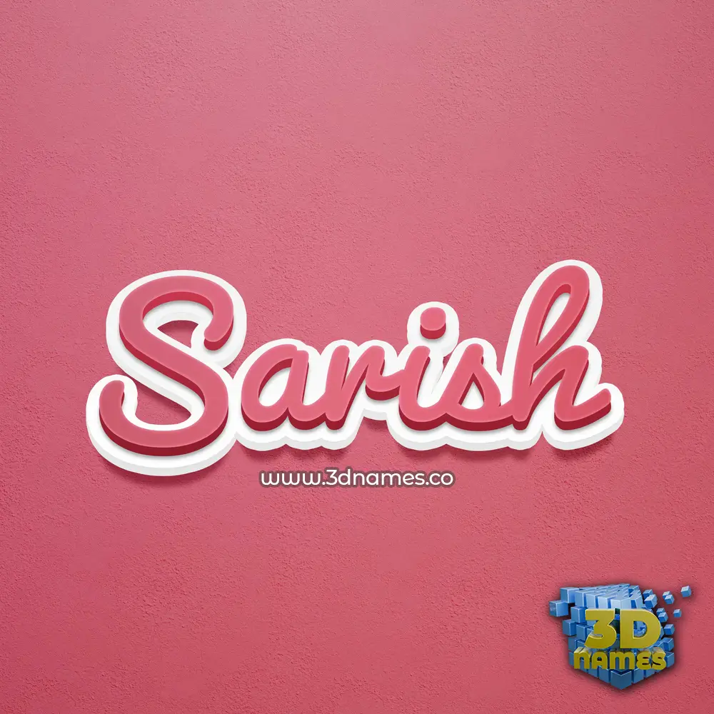 sarish in Red Scribble style - 3D name wallpaper
