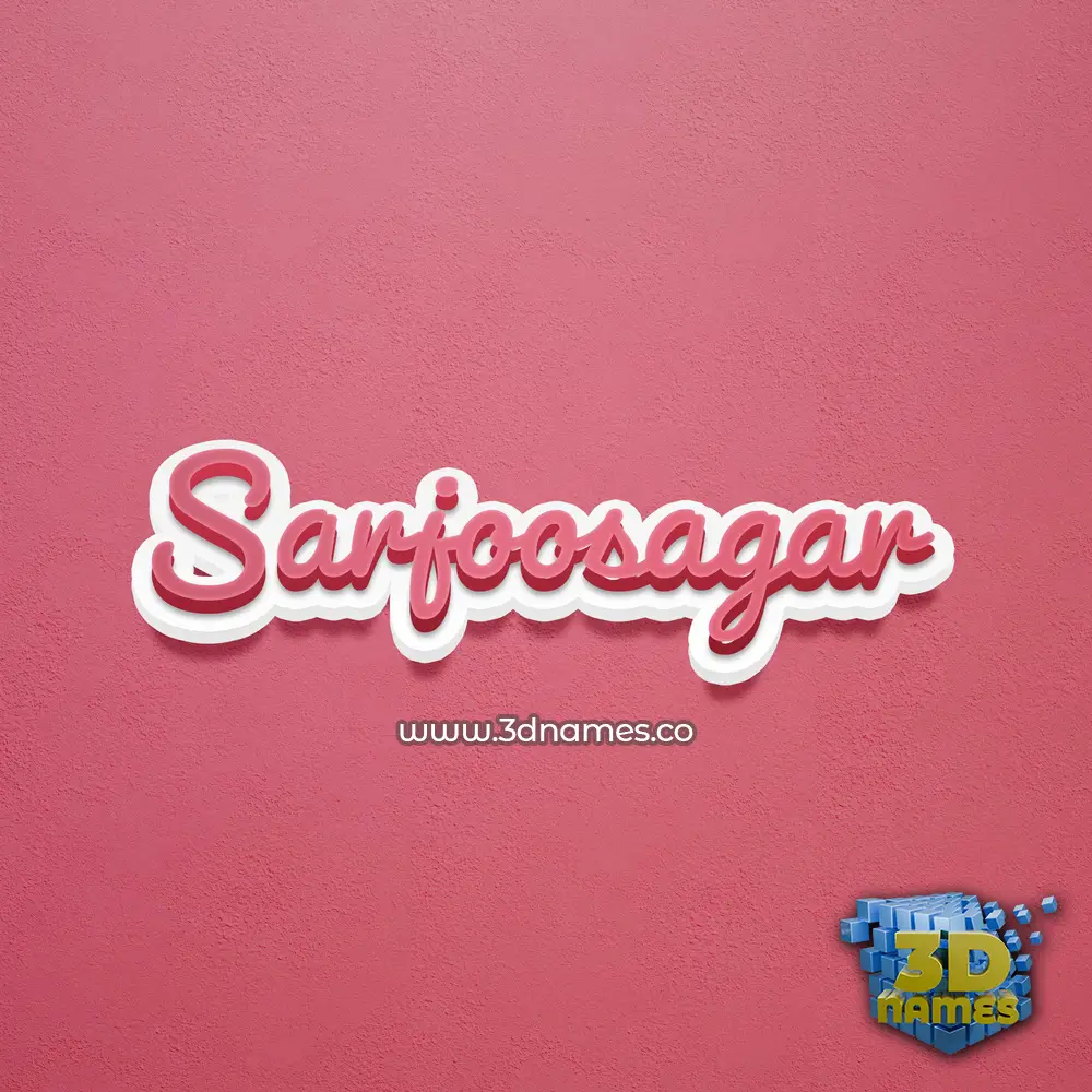 sarjoosagar in Red Scribble style - 3D name wallpaper