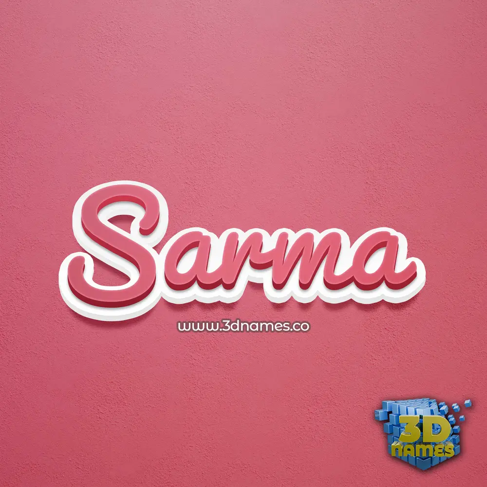 sarma in Red Scribble style - 3D name wallpaper