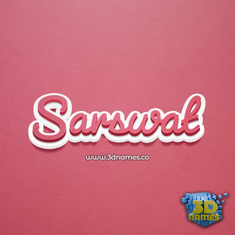 sarswat in Red Scribble style - 3D name wallpaper