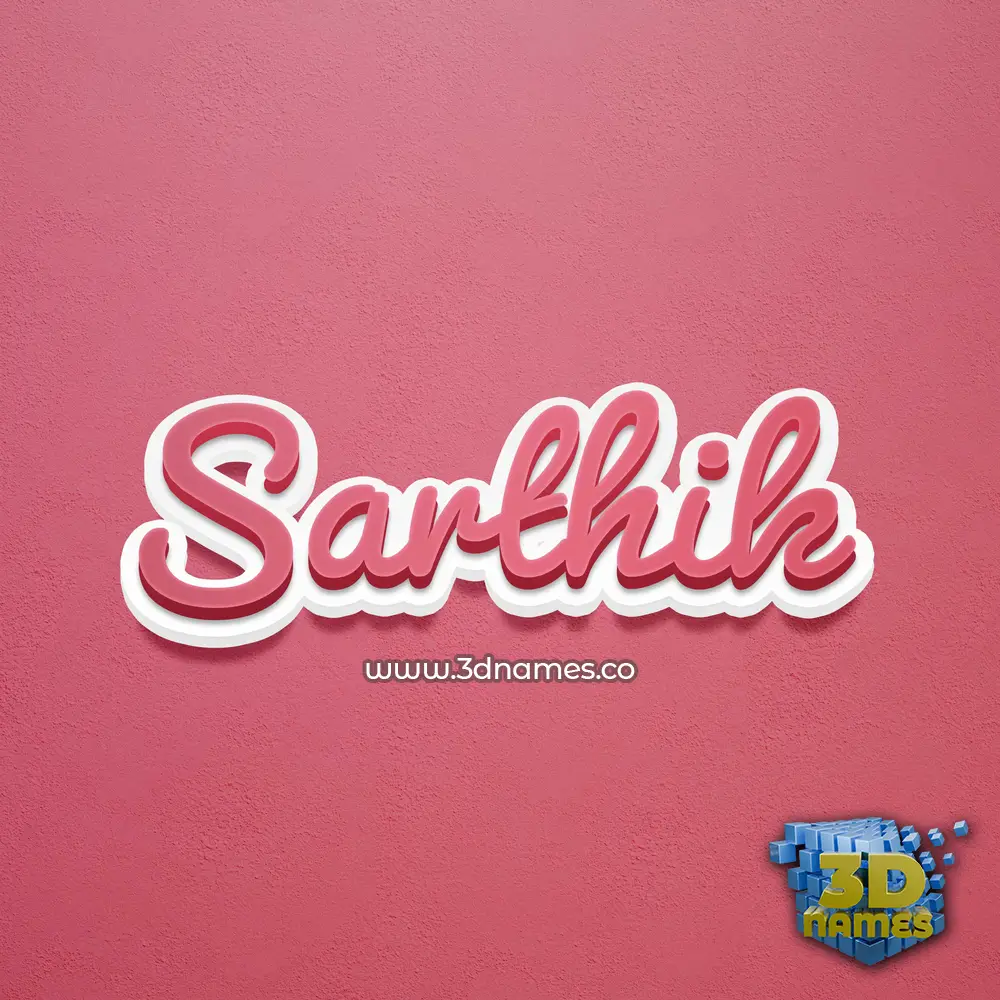 sarthik in Red Scribble style - 3D name wallpaper
