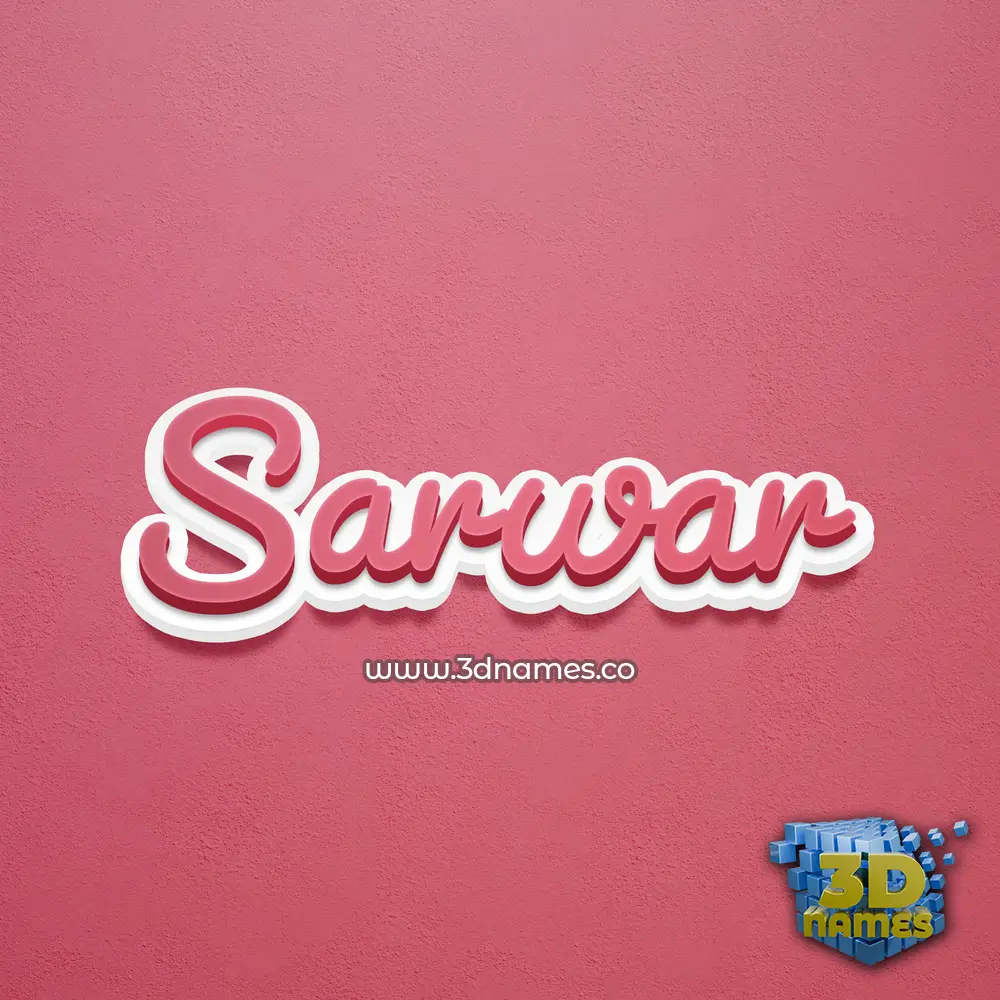 sarwar in Red Scribble style - 3D name wallpaper