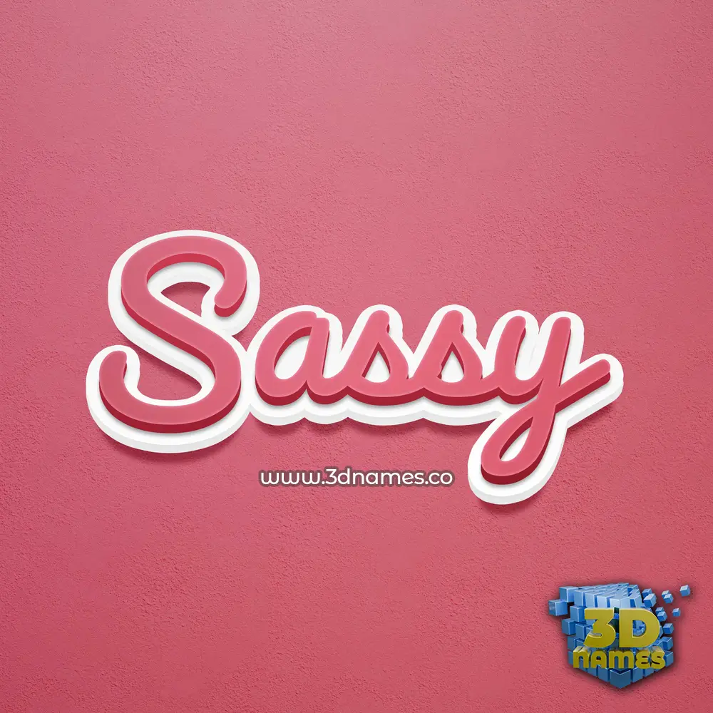 sassy in Red Scribble style - 3D name wallpaper