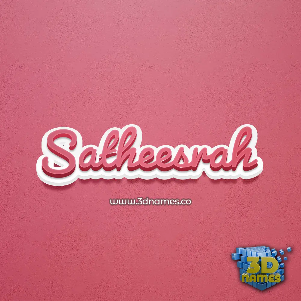 satheesrah in Red Scribble style - 3D name wallpaper