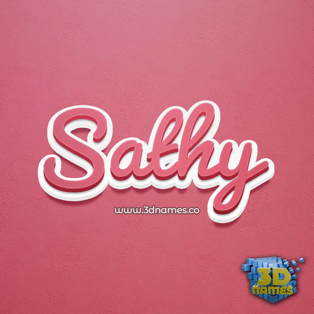 sathy in Red Scribble style - 3D name wallpaper
