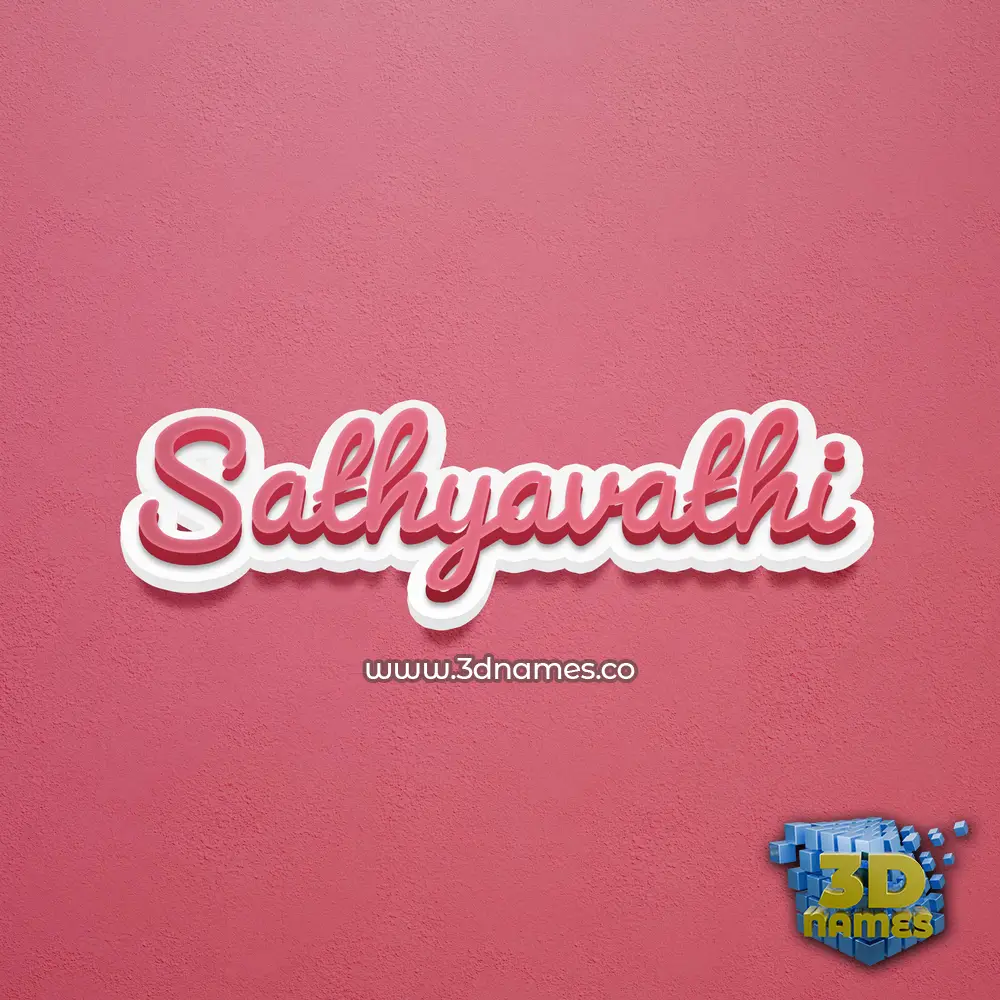 sathyavathi in Red Scribble style - 3D name wallpaper