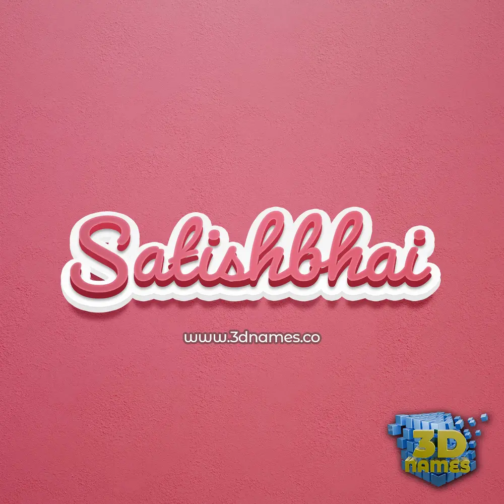 satishbhai in Red Scribble style - 3D name wallpaper