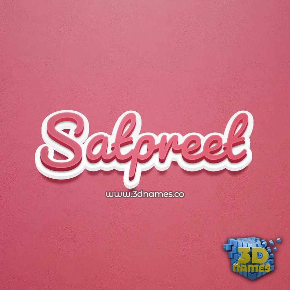 satpreet in Red Scribble style - 3D name wallpaper