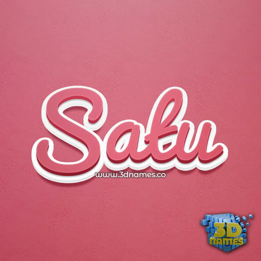 satu in Red Scribble style - 3D name wallpaper