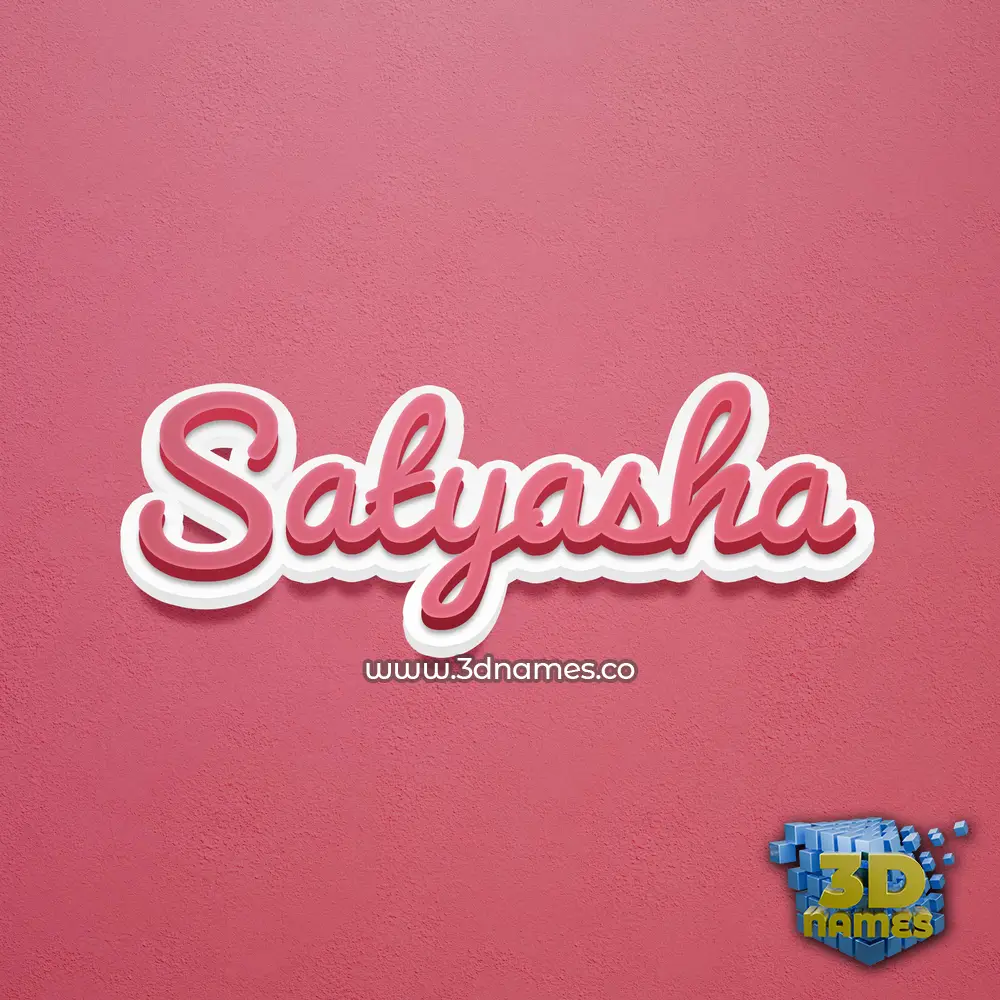 satyasha in Red Scribble style - 3D name wallpaper